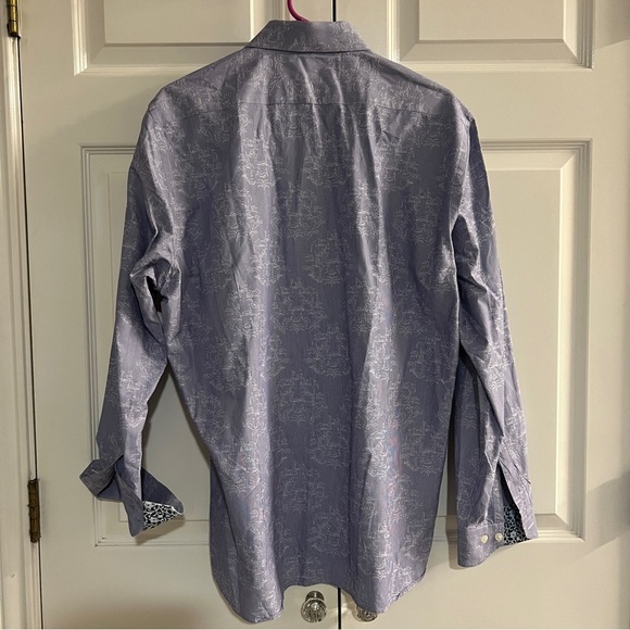 Dagr Striped Cotton Button Down Shirt Size Large - Picture 6 of 6